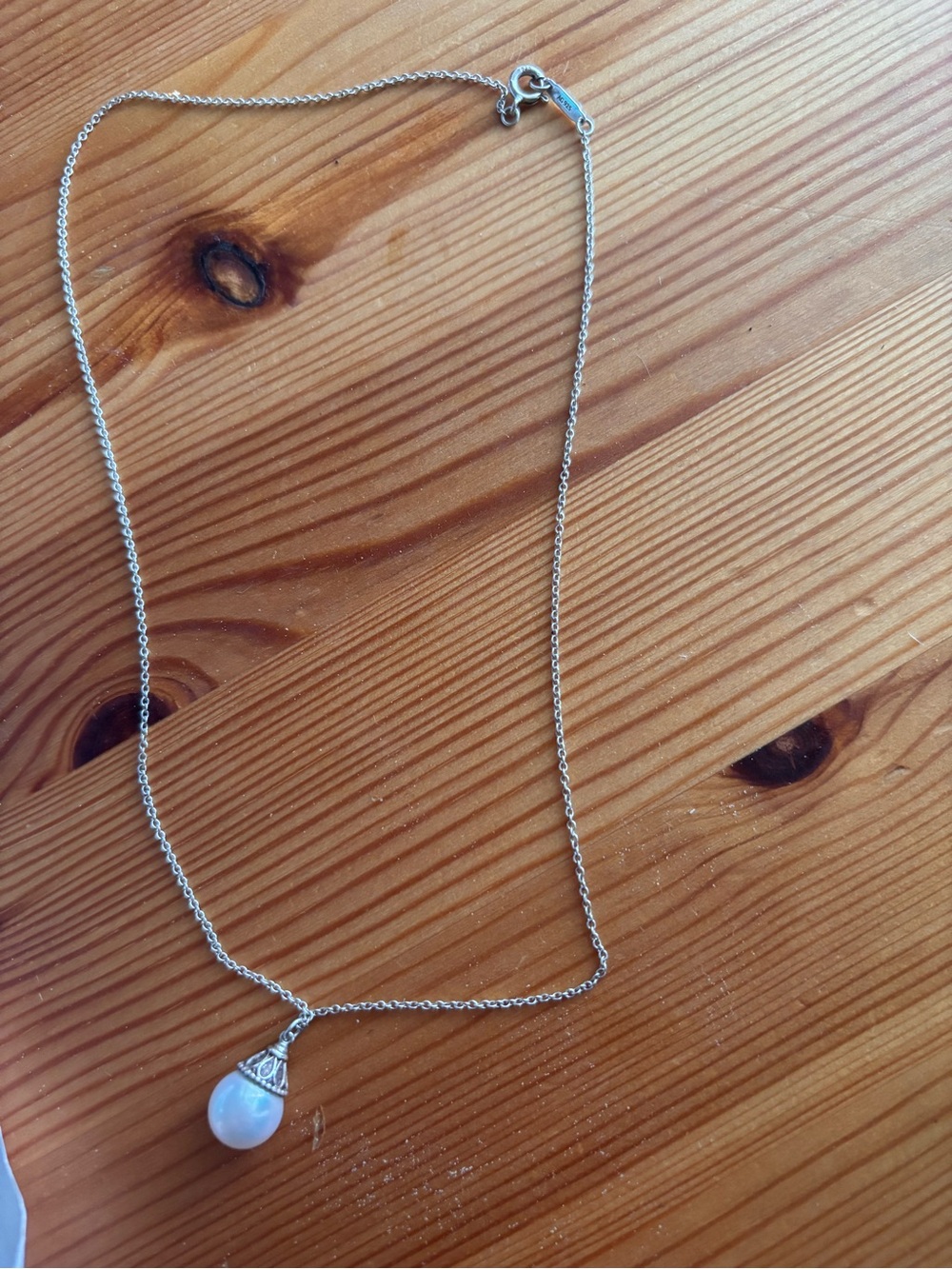 Tiffany & Co. Ziegfeld Silver Pearl Pendant Necklace - Picture 2 of 5